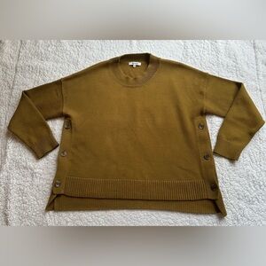 Madewell Womens Knit Sweater Button Side Long Sleeve Brown Size Medium